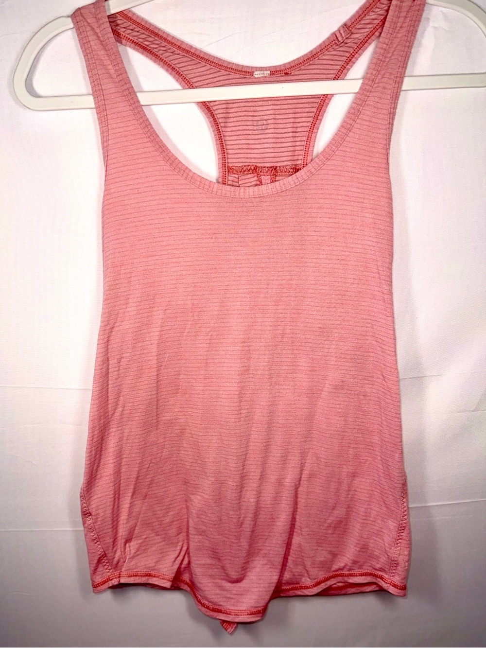 Lululemon Women's Pink Strip Racerback Tank Top Size 6 / Small